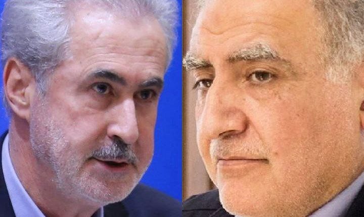 استانداران سابق (پورمحمدی) و اسبق (بیگی) به ترتیب در سمت چپ و راست تصویر